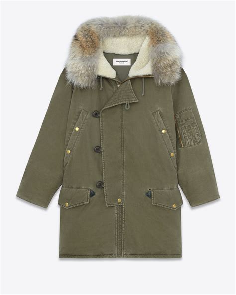 yves saint laurent parka con cappuccio|OUTERWEAR .